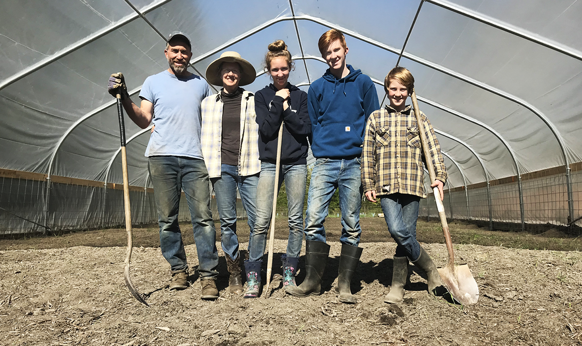 Family-photo_small Wild Edge Farm Organic Farming on the Elwha River Olympic Peninsula Port Angeles, WA Beef Pork Produce family photo Halberg Weaver